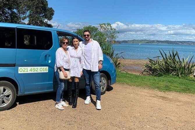 1.5h Waiheke Guided Scenic Tour in our Electric Van - Onetangi Beach (and the Palm-and-white-sand stretch) for an unhurried stroll
