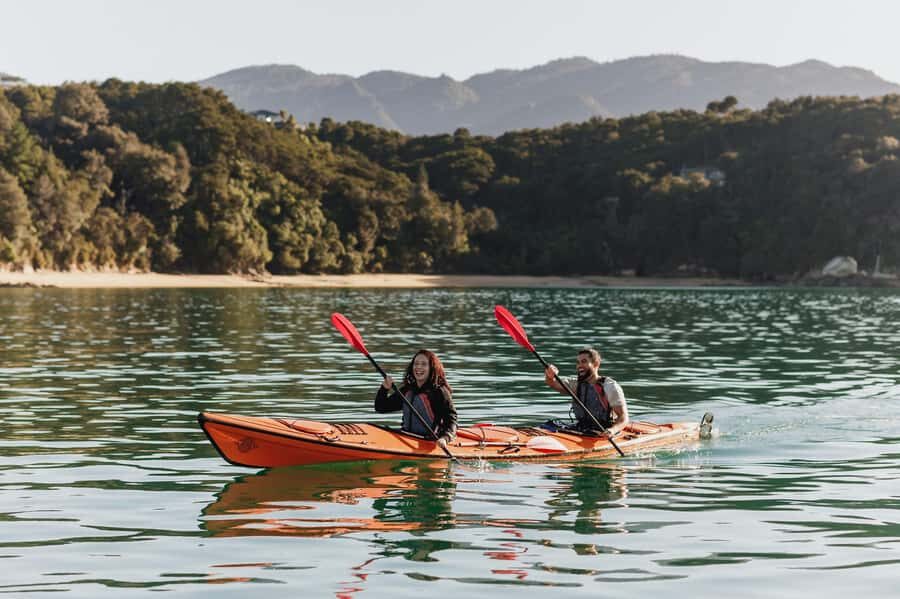 Abel Tasman National Park: Cruise, Kayak, & Hike Tour - Kayaking from Observation Beach to Adele Island: the highlight portion