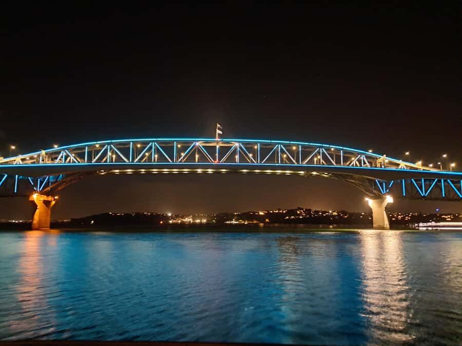 Auckland: Nightlights Harbour Cruise with Canapés and Drink - Onboard comfort: canapés, one drink, and relaxing music