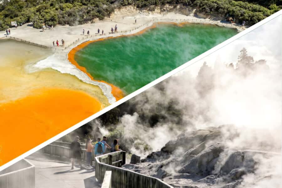 Auckland: Rotorua Highlights inc Wai O Tapu & Te Puia Tour - Rotorua by car: Lake Rotorua, Blue Baths, and quick local context