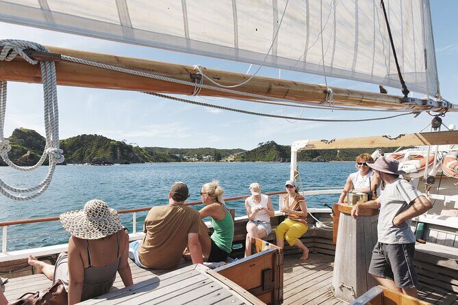 Bay of Islands Tall Ship Sailing on R. Tucker Thompson Including BBQ Lunch - Russell Wharf start: quick setup, then you’re out the door