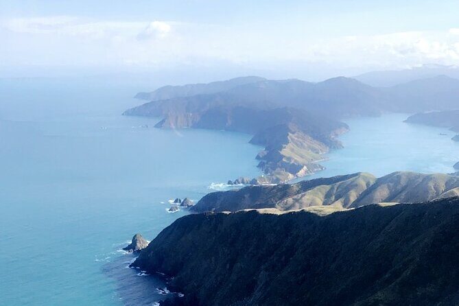 Bay of Many Coves, Marlborough Sounds- Heli-lunch from Wellington - The Foredeck: 3 courses, a wine glass, and a view with no effort
