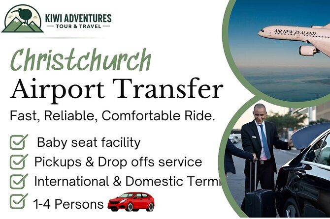 Christchurch INTL Airport Car Transfer to City max 4 persons - Meet and Greet That Helps You Spot Your Driver Fast