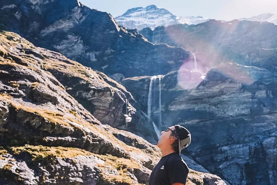 Earnslaw Burn Glacier & Waterfalls | 45 mins from Glenorchy - Mt Earnslaw: the built-in photo and orientation stop