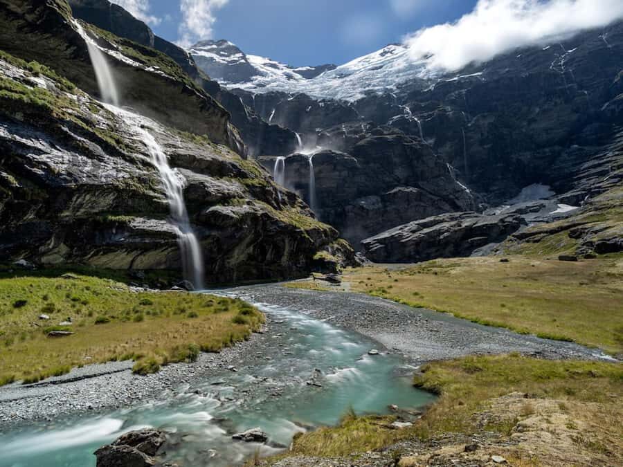 Earnslaw Burn Glacier & Waterfalls | 45 mins from Glenorchy - Earnslaw Glacier: that hanging-ice flyover feeling