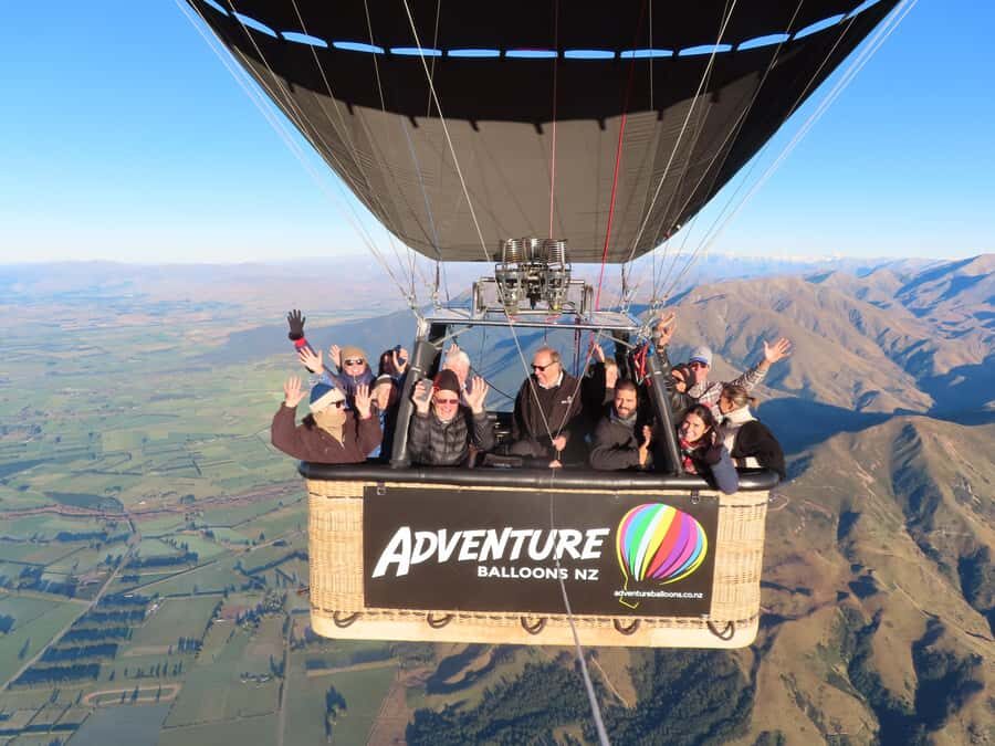 From Methven: Hot Air Balloon Flight in Canterbury with Wine - One hour in the basket: gentle, wind-guided flight (and real quiet)
