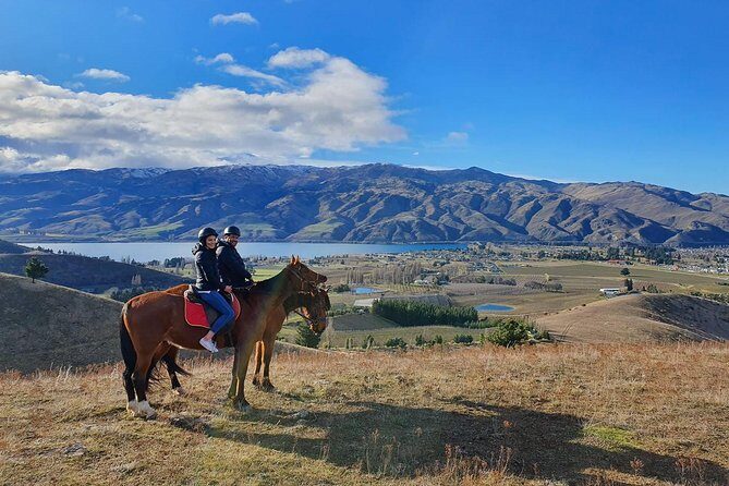 Golden Hills Horse Trek in Central Otago - The scenery: orchards, hills, and Lake Dunstan views