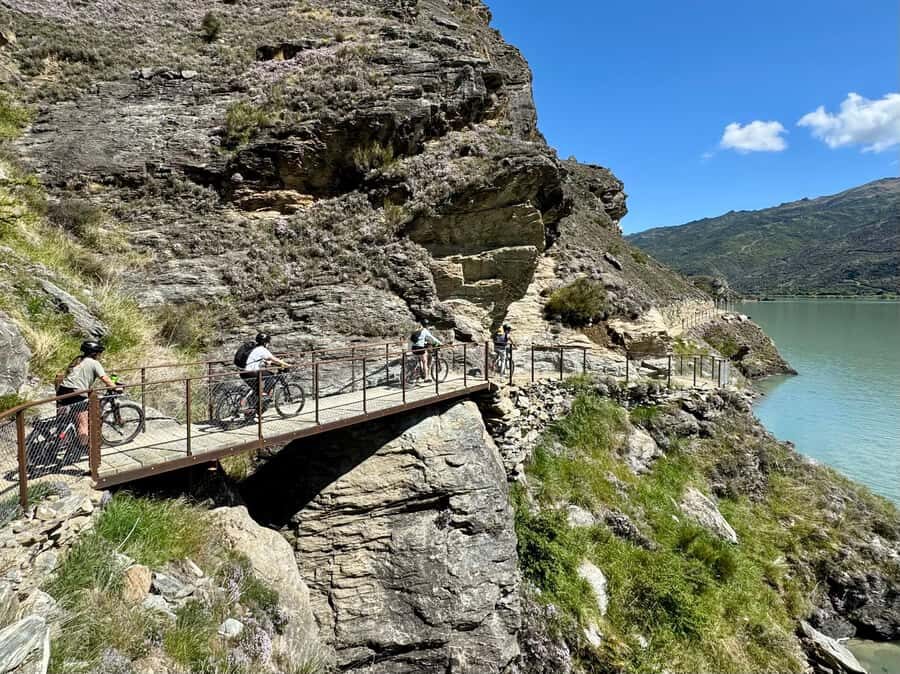Lake Dunstan Trail eBike Adventure (inc Shuttle) - Clyde to Dunstan Arms Rowing Club: Clyde Dam views and the first climbs