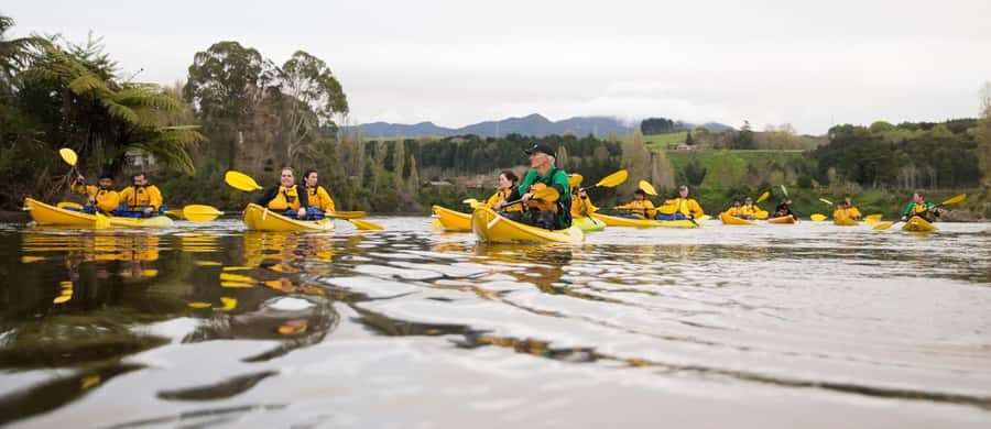 Lake Karapiro: Evening Kayak Glowworm Tour - Horahora Village and Stories on the Waikato Edge