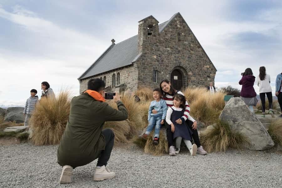 Mount Cook Day Tour from Christchurch - Aerial-Feeling Stops Ahead: Lake Tekapo and the Church of the Good Shepherd