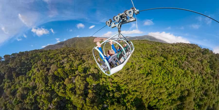 Nelson: Cable Bay Adventure Park Skywire Experience - The launch platform moment: harnessing and safety checks
