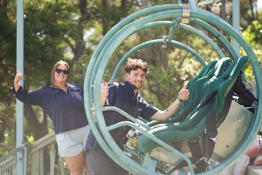 Nelson: Cable Bay Adventure Park Skywire Experience - The Skywire run: fast free-wheeling both ways
