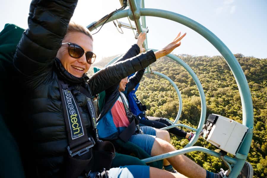 Nelson: Cable Bay Adventure Park Skywire Experience - Views over Nelson: native forest and farmland from above