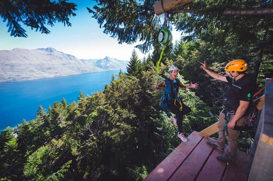 Queenstown: 1-Hour Zipline Tour with 2-Lines & 21-Meter Drop - Two treetop zip lines: views, speed, and a second-line surprise