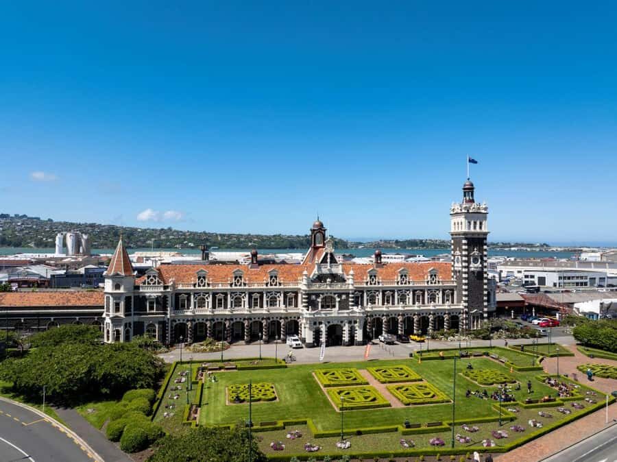 Queenstown to Dunedin Incl Taieri Gorge Train (One-Way) - Ending at Dunedin Railway Station: ornate Edwardian arrival