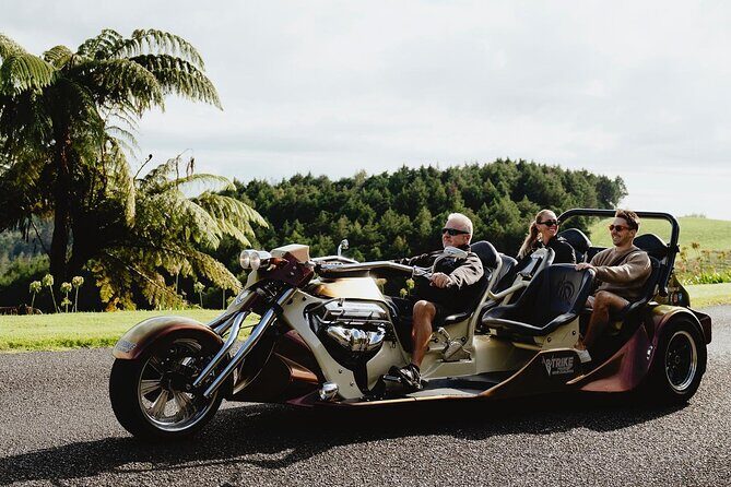 TAURANGA SHORE EXCURSION: Epic 25 min V8 Trike tour of Mt Maunganui & Tauranga - The route: Mt Maunganui Main Beach first, then the town details