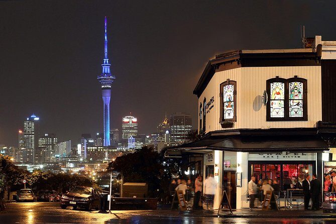 The City Lights: a unique electric bike tour of Auckland by night! - The Lightpath: Te Ara I Whiti in full pink-night mode