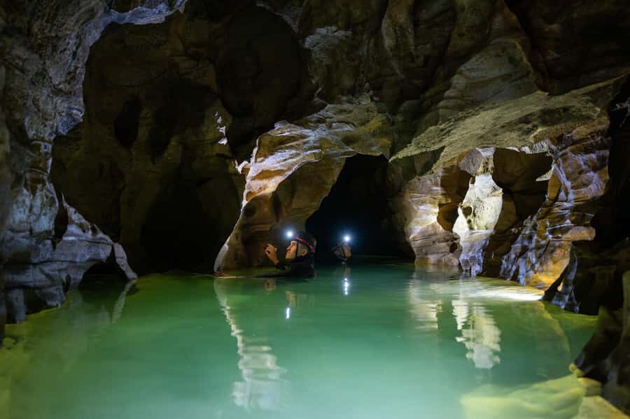 The Waitomo Experience : Okohua Glowworm Cave Tour - When water levels are right, you may get a natural rock slide