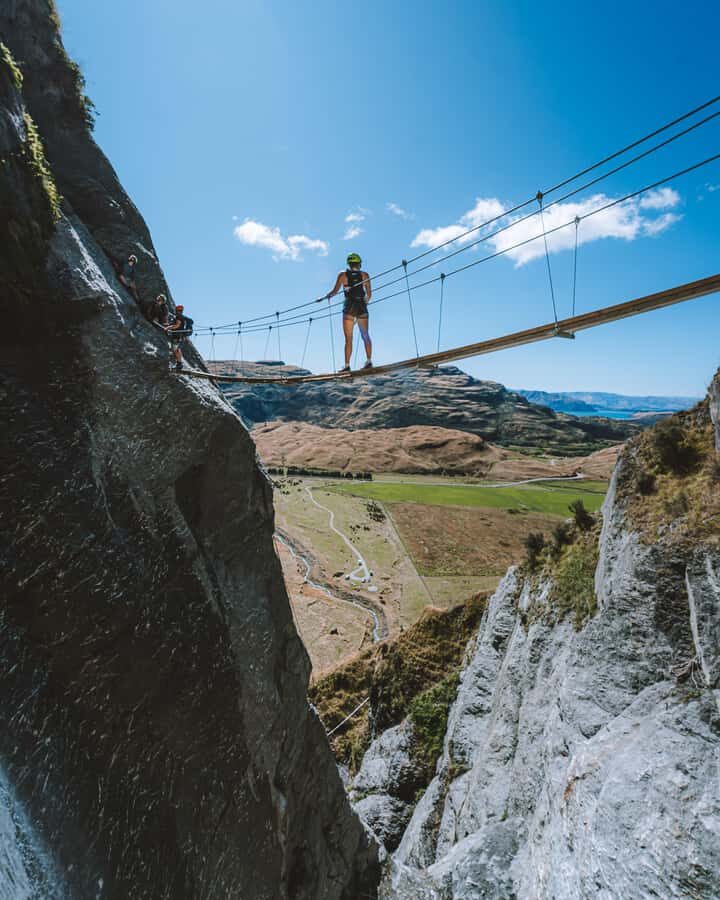 Wanaka: 4-Hour Intermediate Waterfall Cable Climb - Suspension bridges: where the views are worth the jitters