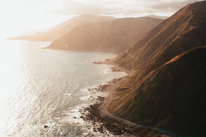Wellington South Coast Discovery Helicopter Flight - Makara Wind Farm: Working Infrastructure Seen at Human Scale